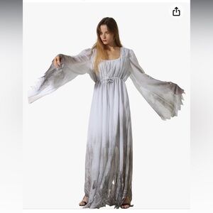 🎃NWOT Eraspioky Gossamers Ghost White/gray detailed costume dress size XL